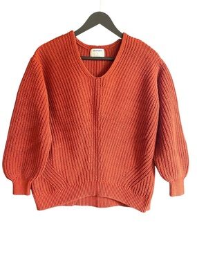 Old Navy Cropped Chunky Knit Sweater Rust Orange Medium Cottagecore Pullover